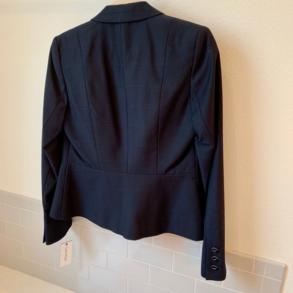 New- Calvin Klein Blue blazer- Peplum size 2 - Picture 2 of 2